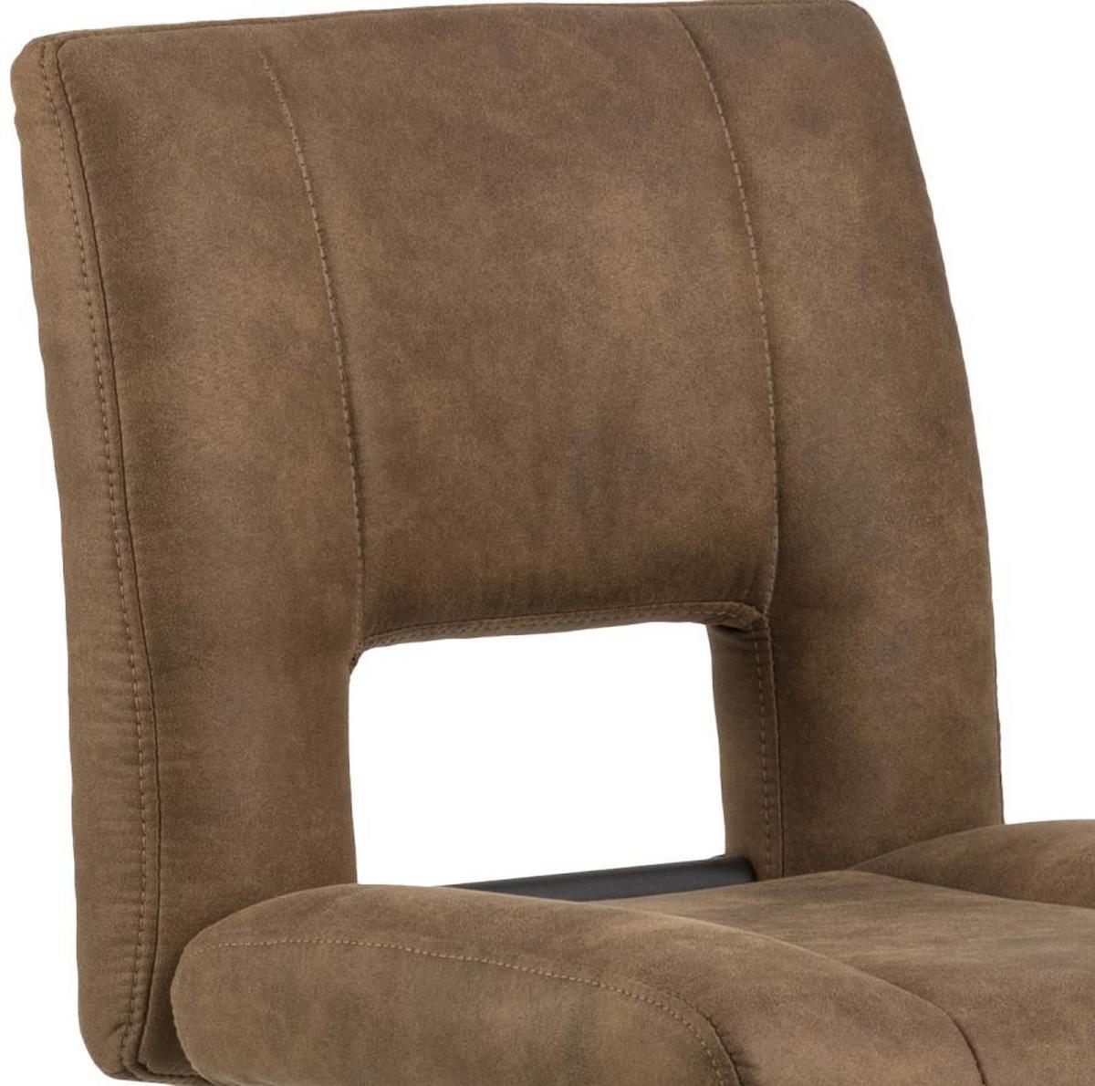 Barhocker höhenverstellbar mit Lehne Sylvia Hellbraun - Hellbraun/Schwarz, Design, Textil/Metall (41,5/94-115/52cm) - Carryhome