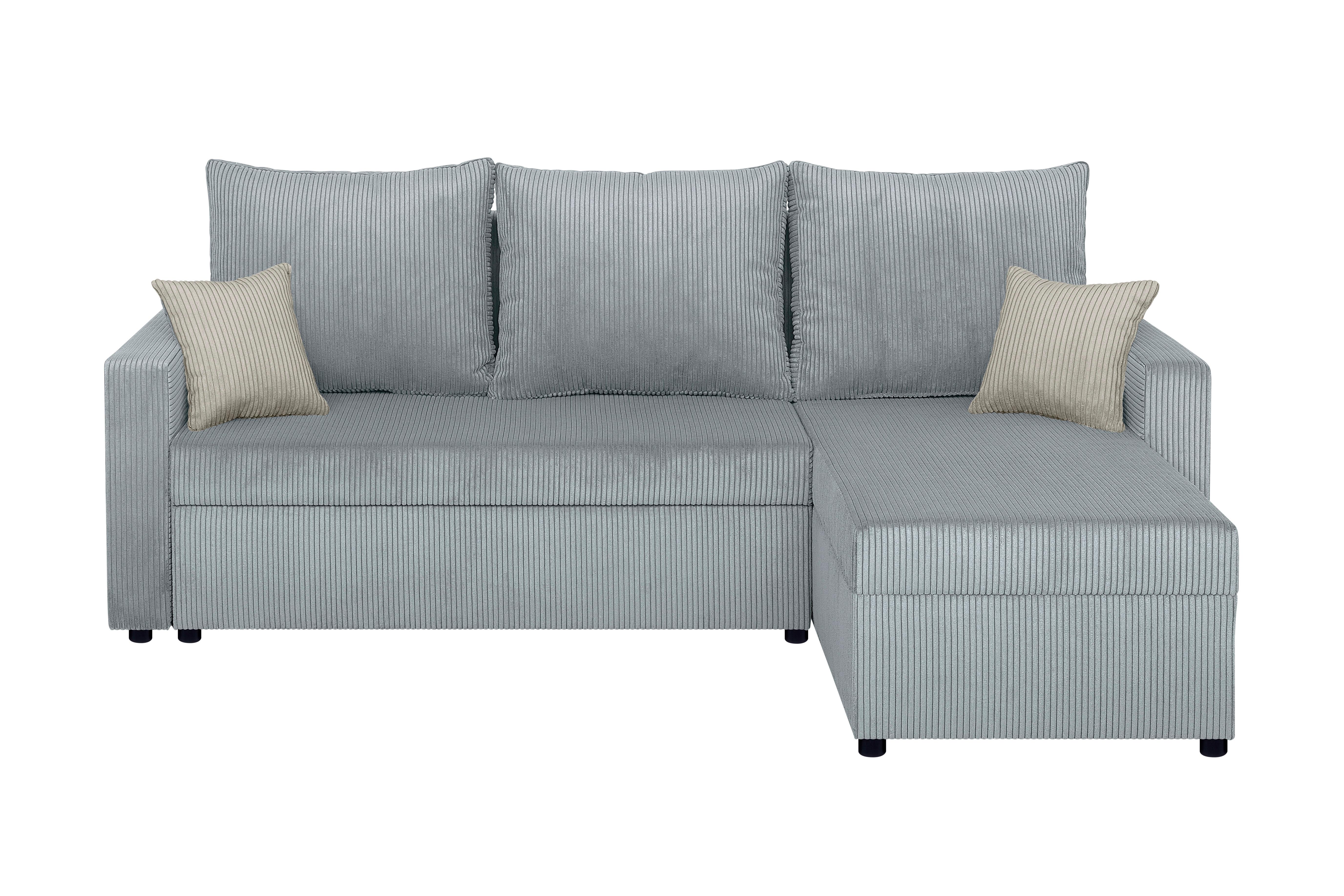 ECKSOFA Star Mintgrün S: 228x147 cm - Creme/Schwarz, Design, Holzwerkstoff/Textil (228/147cm) - P & B