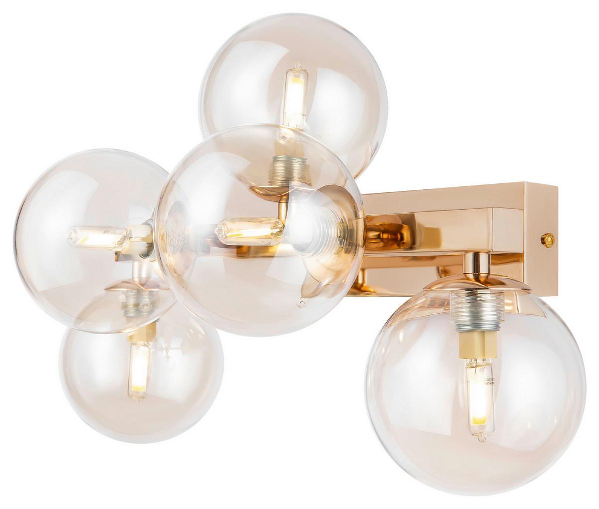 Wandleuchte Dallas - Goldfarben, Trend, Glas/Metall (23/24/38cm) - MAYTONI