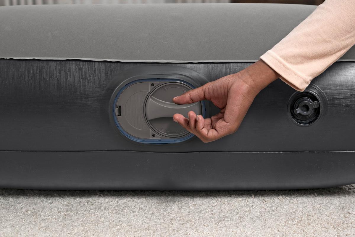 Luftbett Lukas 188x99x30 cm Bis 300kg, inkl. Pumpe - Dunkelgrau/Schwarz, KONVENTIONELL, Kunststoff (188/99cm) - Bestway