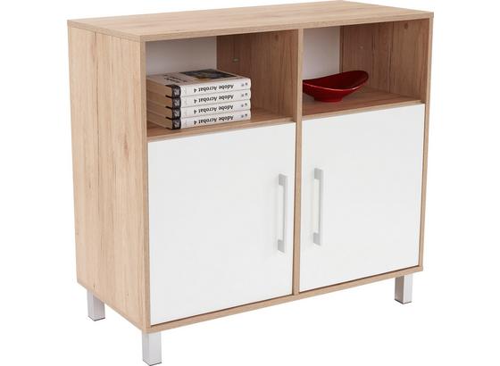 Komód Box - tölgy színű/fehér, modern, faanyagok (98/85/40cm) Komód Box - tölgy színű/fehér, modern, faanyagok (98/85/40cm)
