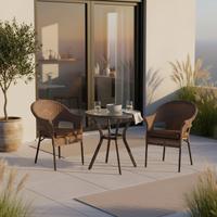 Gartenset Ravenna - Graphitfarben/Braun, MODERN, Kunststoff/Textil - Gardenson