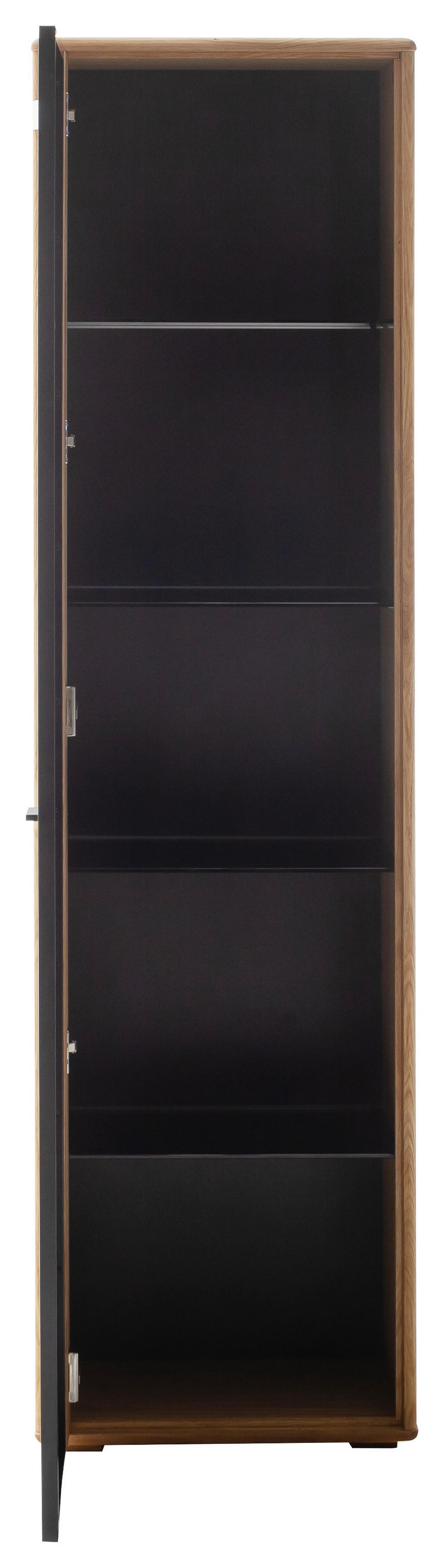 Vitrine Arezzo Wildeiche/Anthrazit B: 52 cm - Wildeiche/Anthrazit, Design, Glas/Holz (52/190/37cm) - MID.YOU