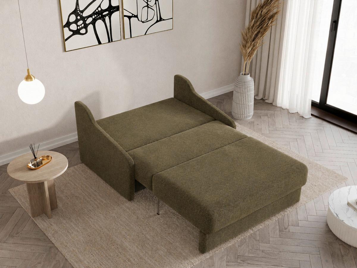 Schlafsofa Fly Dunkelgrün, B: 136 cm - Dunkelgrün/Schwarz, Design, Textil (136/86/113cm) - MID.YOU