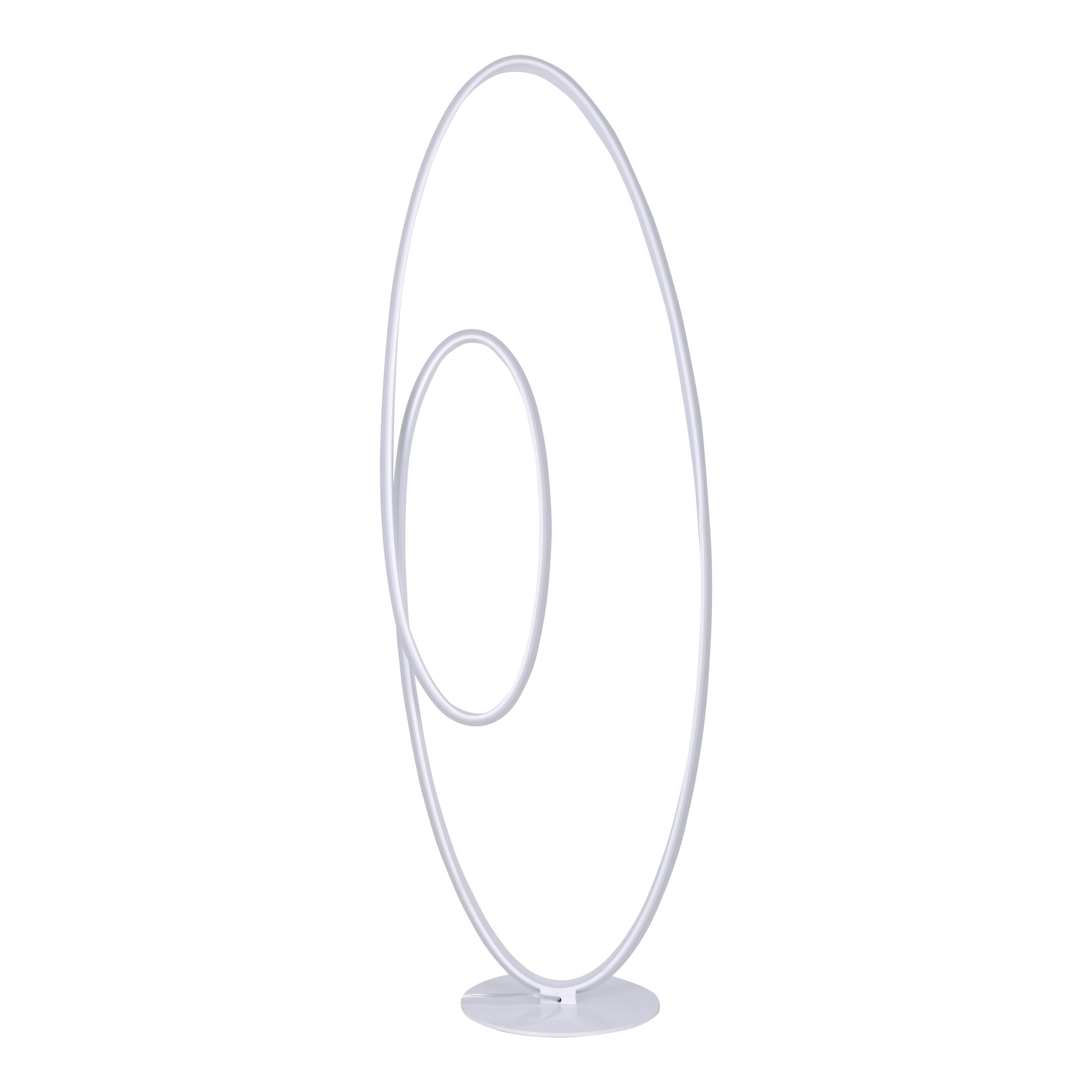 LED-Stehlampe dimmbar Weiß Rund, Drehdimmer - Weiß, Basics, Kunststoff/Metall (25/40cm) - Näve