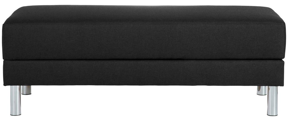 Ecksofa mit Schlaffunktion Just Fashion Schwarz - Chromfarben/Schwarz, KONVENTIONELL, Textil (152/230cm) - Max Winzer
