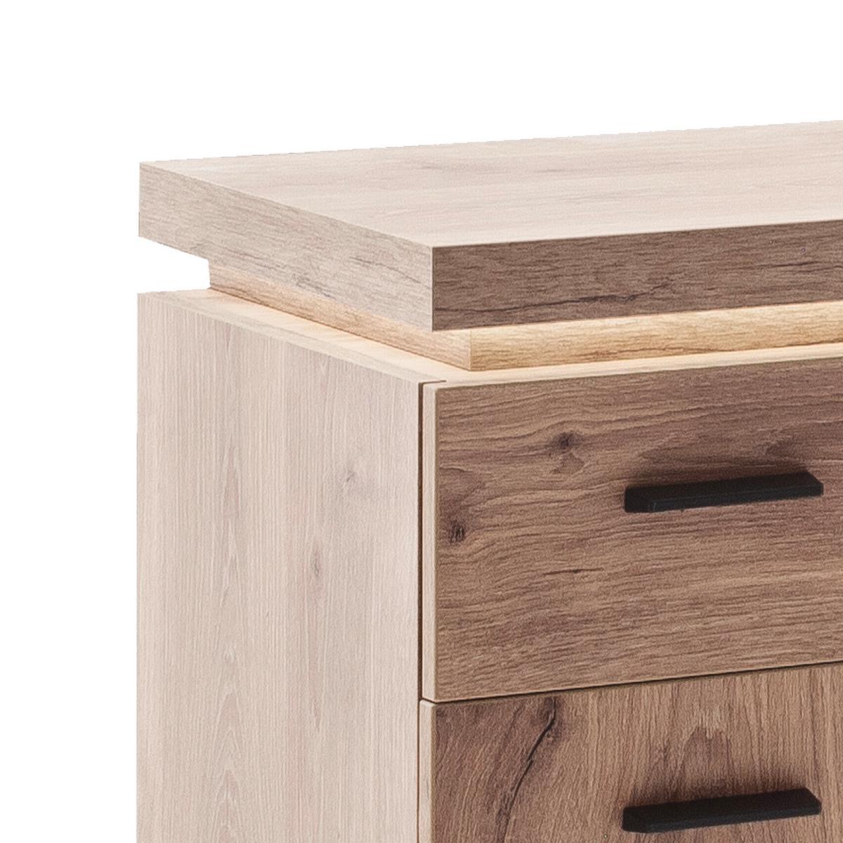 Kommode mit Led 75 cm Vancouver ,eichenfarben - Eichefarben, MODERN, Holzwerkstoff (75/99/38cm)