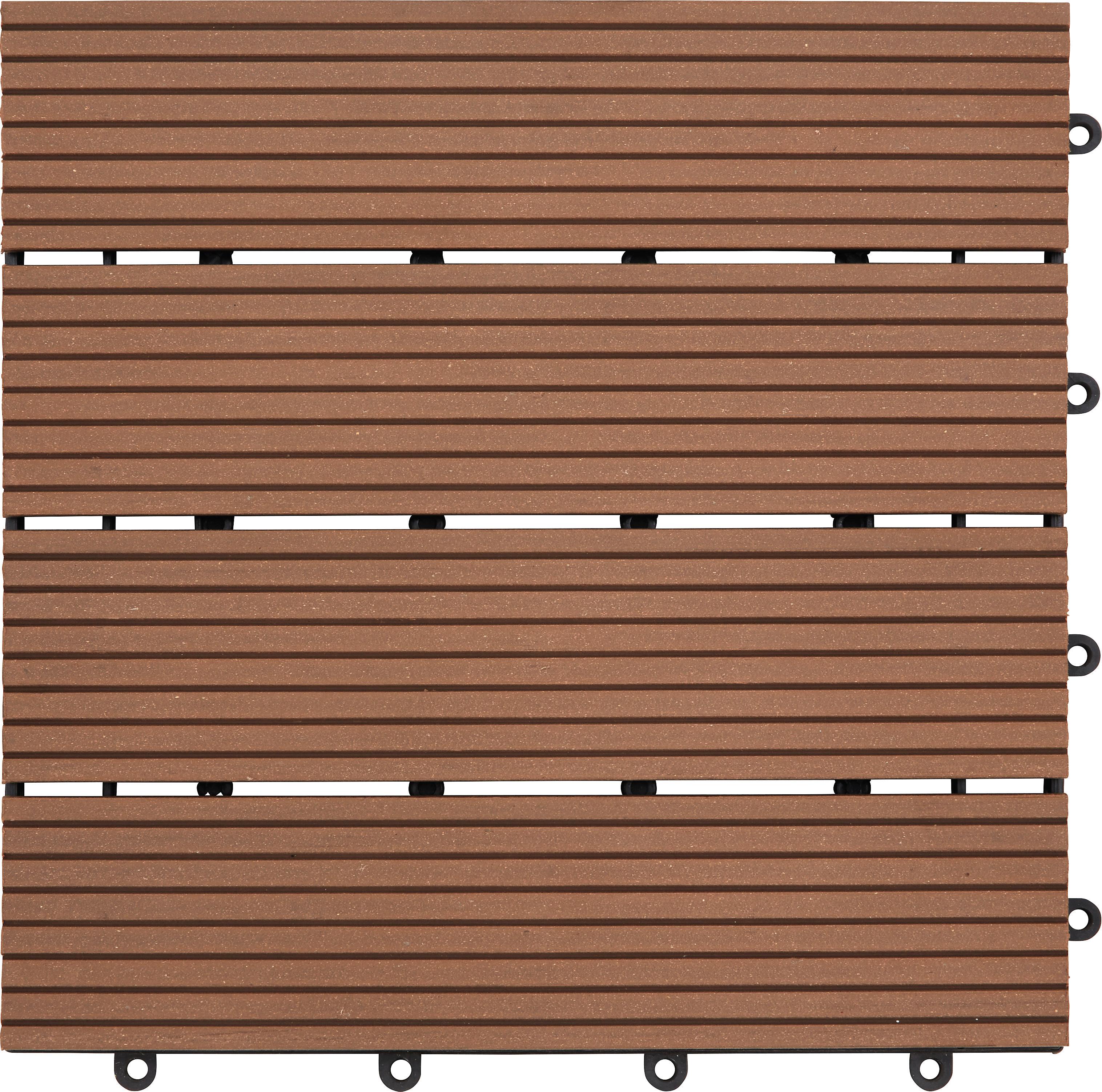 TERASOVÁ DLAŽDICE WILLI - hnědá, plast (30/2,2/30cm) - Mömax