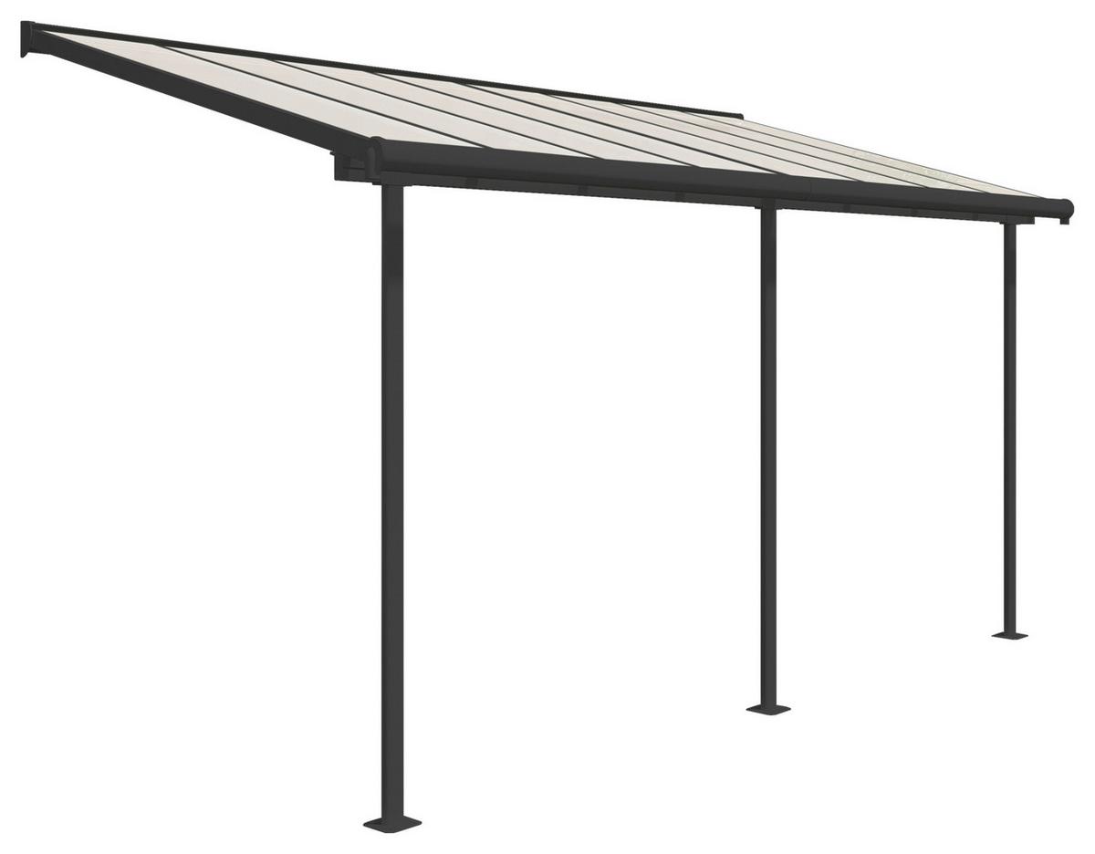 Terrassenüberdachung Palram Sierra 230x447 Cm Grau - Grau, Basics, Metall (447/257/230cm)