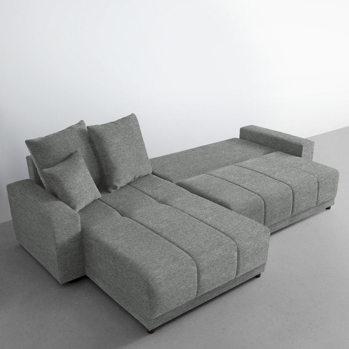 Rohová sedačka ALATRI, oboustranná,šedá,s polštáři - šedá/černá, Moderní, textil/plast (289/90/176cm) - Based