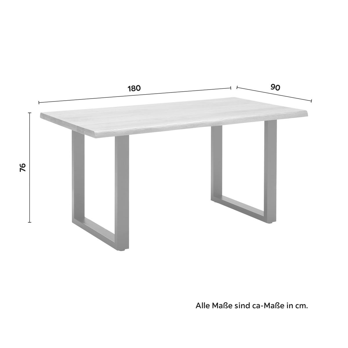 Jedálenský stôl masív dub LEN 180x90cm - čierna/farba duba, Modern, kov/drevo (180/90/76cm) - Bessagi Home
