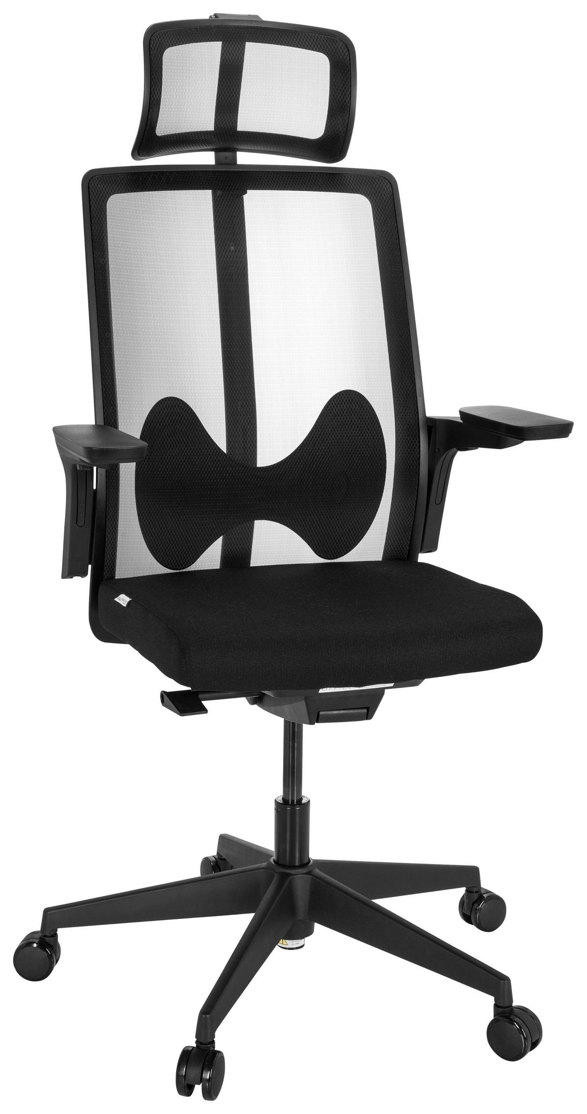 Drehstuhl Arceo B - Schwarz, Basics, Kunststoff/Textil (66/123-139/66cm) - MID.YOU