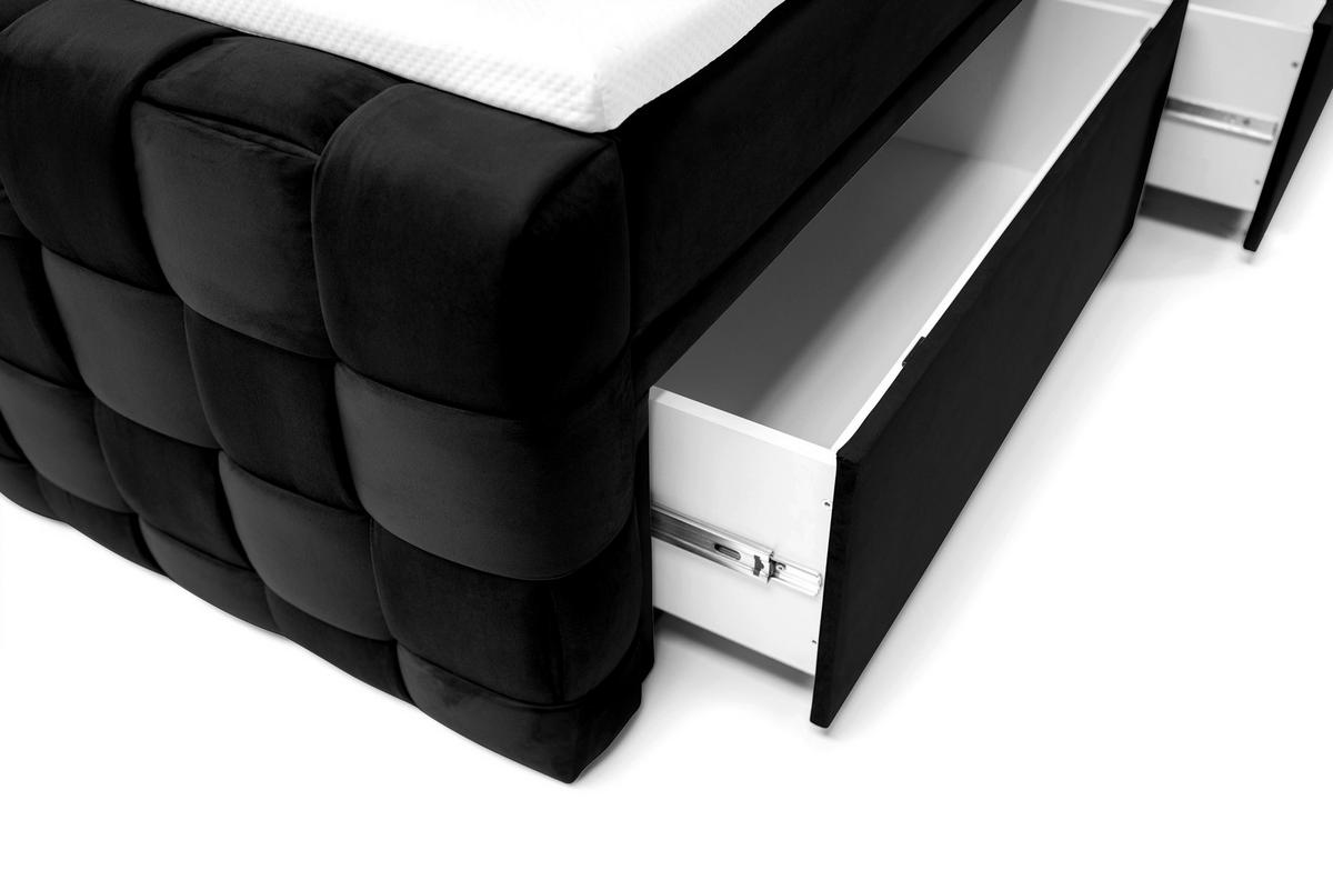 Boxbett Zante Schwarz Lf: 160x200 cm - Schwarz, MODERN, Textil (160/200cm) - Livetastic