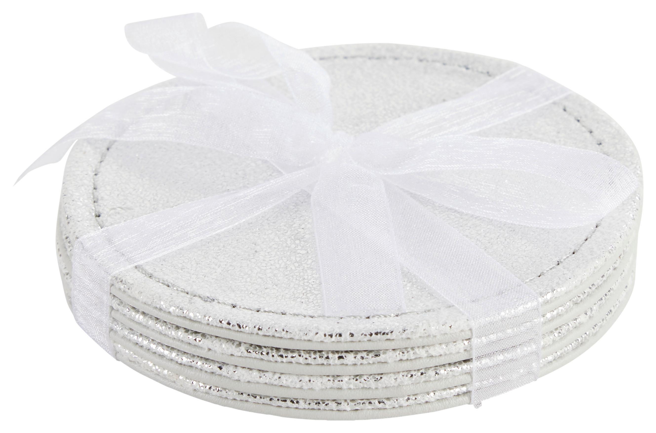 Sada podložek Glamour, 4ks/bal. - šedá/barvy stříbra, Moderní, karton/plast (10cm) - Modern Living