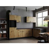 Eckküche Oliver Artisan Dekor S: 280x172 Cm - Eiche Artisan/Grau, Design, Holzwerkstoff (280/172cm) - Respekta