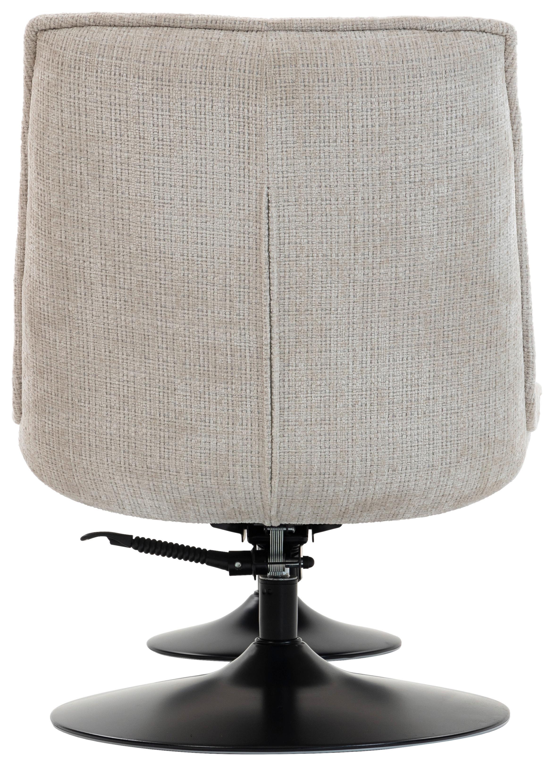 Relaxliege Kairo Creme Sitzfläche drehbar, B: 71 cm - Creme/Schwarz, MODERN, Holz/Textil (71/88/89cm)