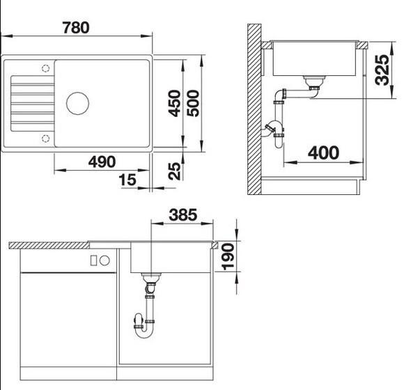 Granitový dřez Blanco ZIA XL 6 S COMPACT - antracitová, Design, kámen (78/50/19cm) - Blanco