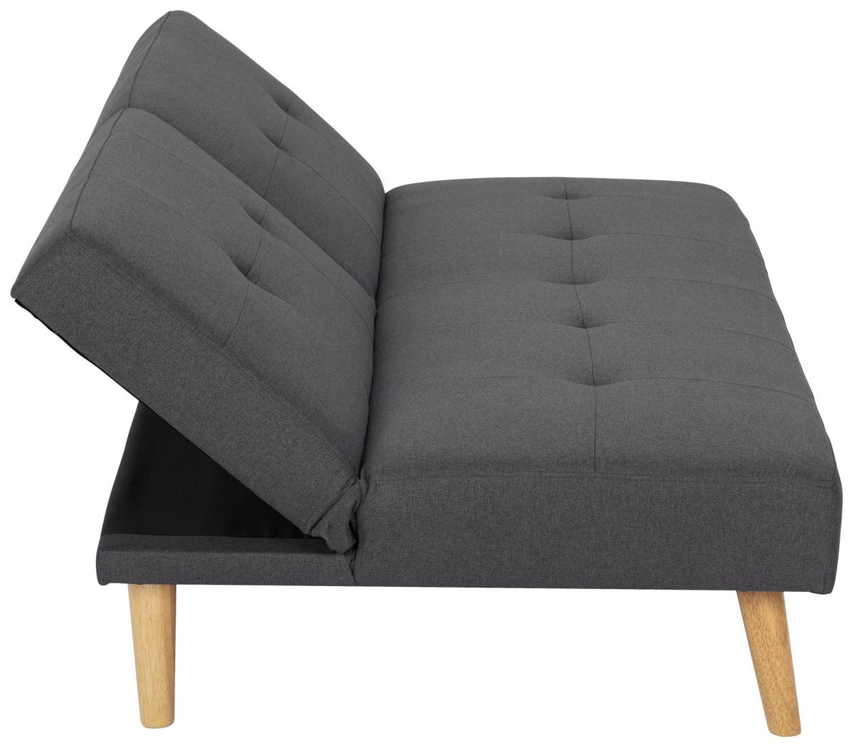 Schlafsofa Dunkelgrau Volos 178x88 cm - Dunkelgrau/Naturfarben, Basics, Textil (178/76/88cm) - MID.YOU