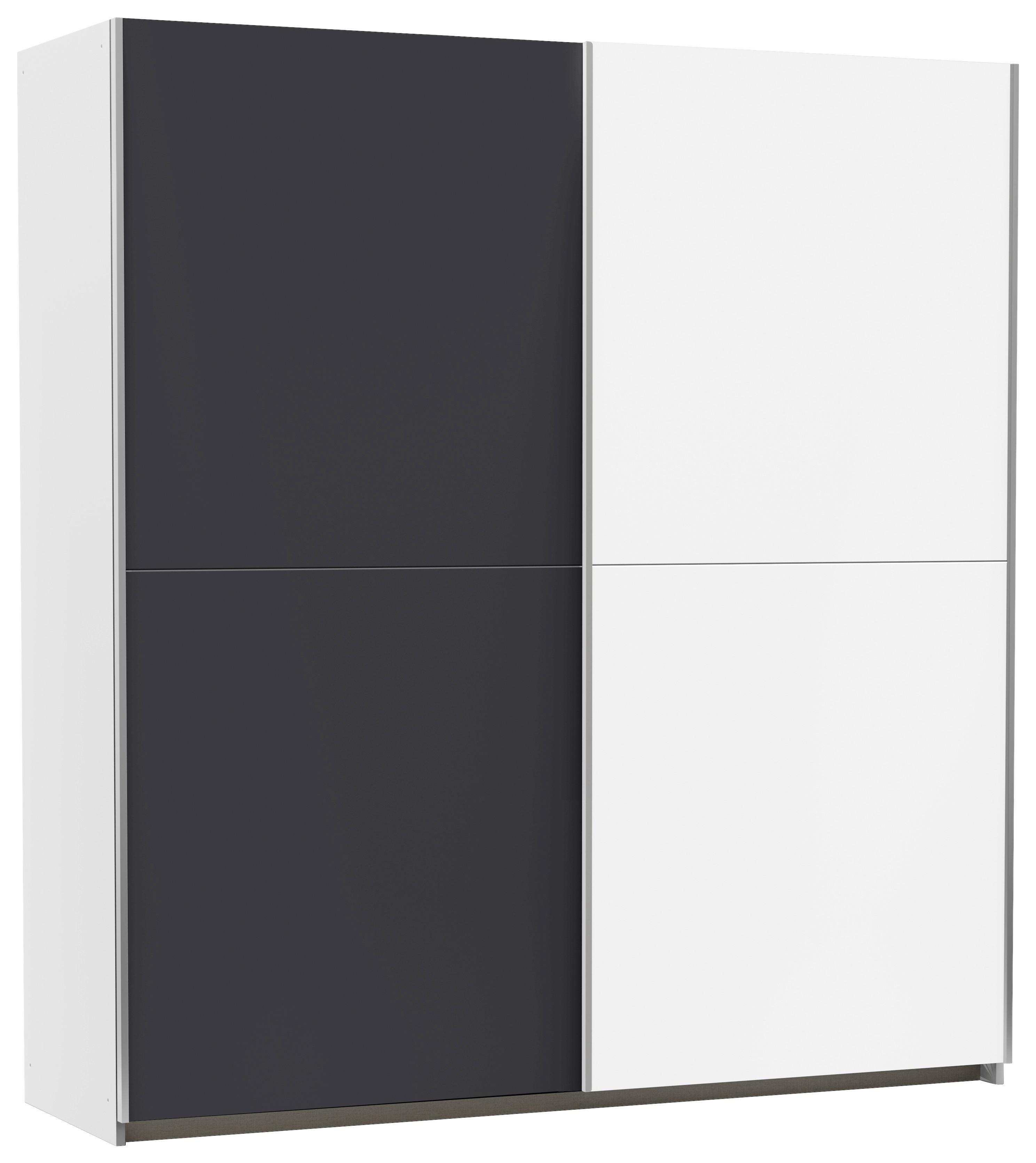Schwebetürenschrank 175cm Mars Alpinweiß/Grau - Weiß/Grau, KONVENTIONELL, Holzwerkstoff (175/191/59cm)