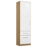Drehtürenschrank 47 Cm Berlin Eiche Dekor/weiß - Weiß Hochglanz/Eiche Artisan, MODERN, Holzwerkstoff (47/197/54cm) - Rauch Möbel