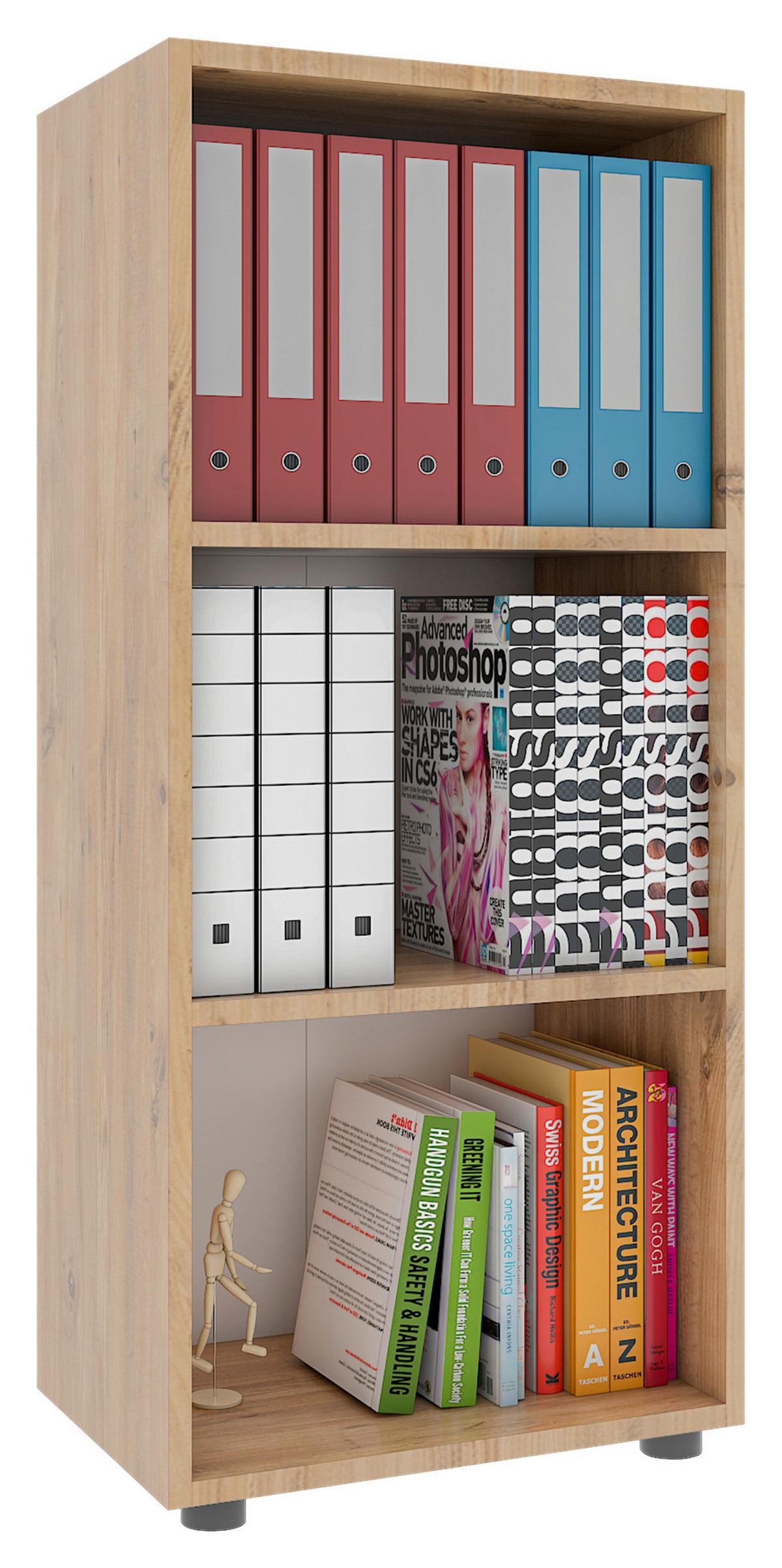 Regál na šanóny Ulas š: 49 cm, dub medový - černá/medový dub, Moderní, kompozitní dřevo/plast (49/108/32cm) - MID.YOU