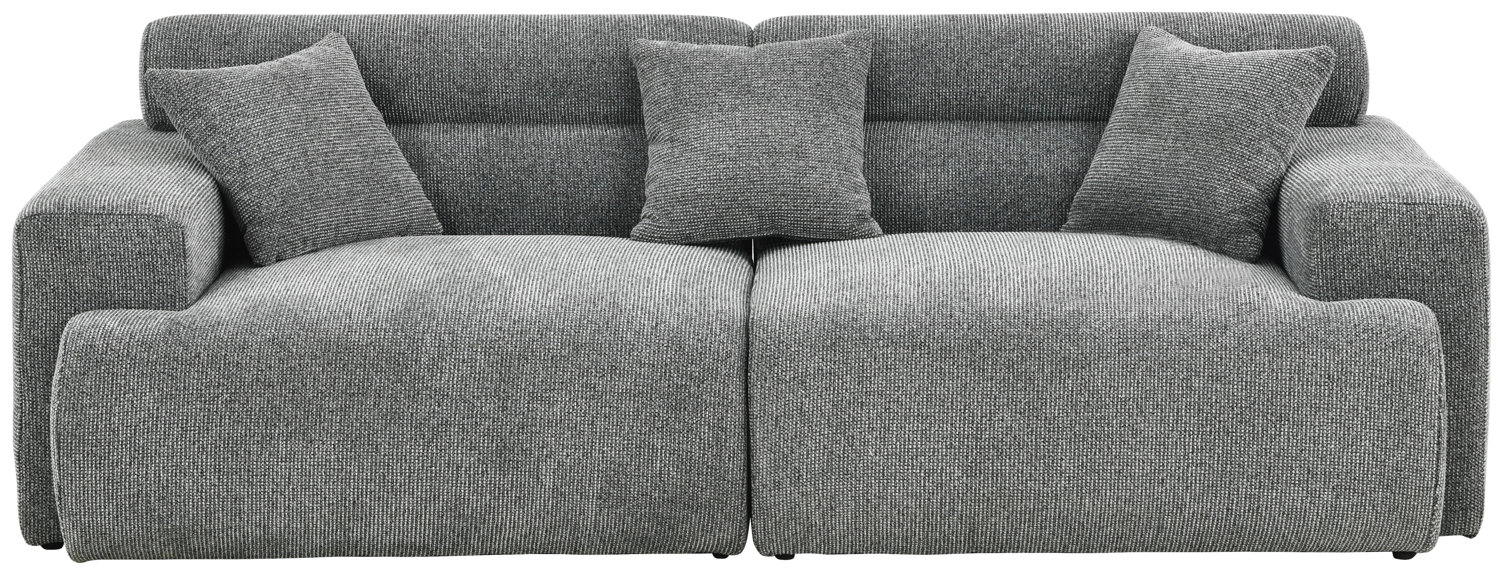 Bigsofa Mercure B: 210 cm Grau Leinenoptik - Grau, Design, Holz/Textil (210/68/98cm) - Livetastic