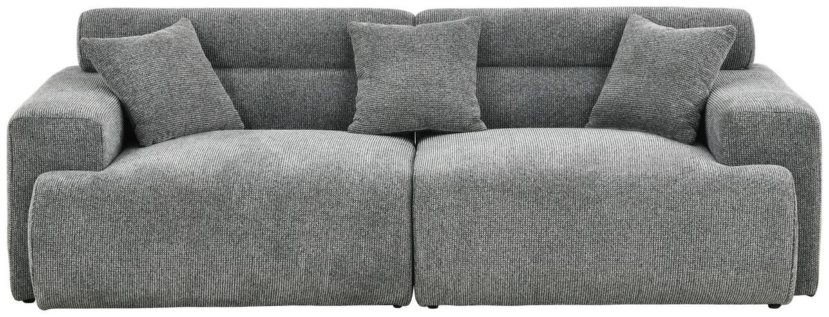 Bigsofa Mercure B: 210 Cm Grau Leinenoptik - Grau, Design, Holz/Textil (210/68/98cm) - Livetastic