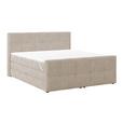 Boxspringbett mit Topper mit Bettkasten 180x200 cm Medino - Beige, KONVENTIONELL, Holz/Holzwerkstoff (180/200cm) - Luca Bessoni