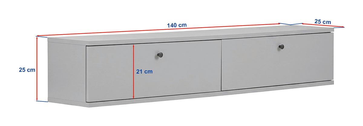 TV-ELEMENT Walnussfarben B: 140cm - Walnussfarben, MODERN, Holzwerkstoff (140/25/25cm)