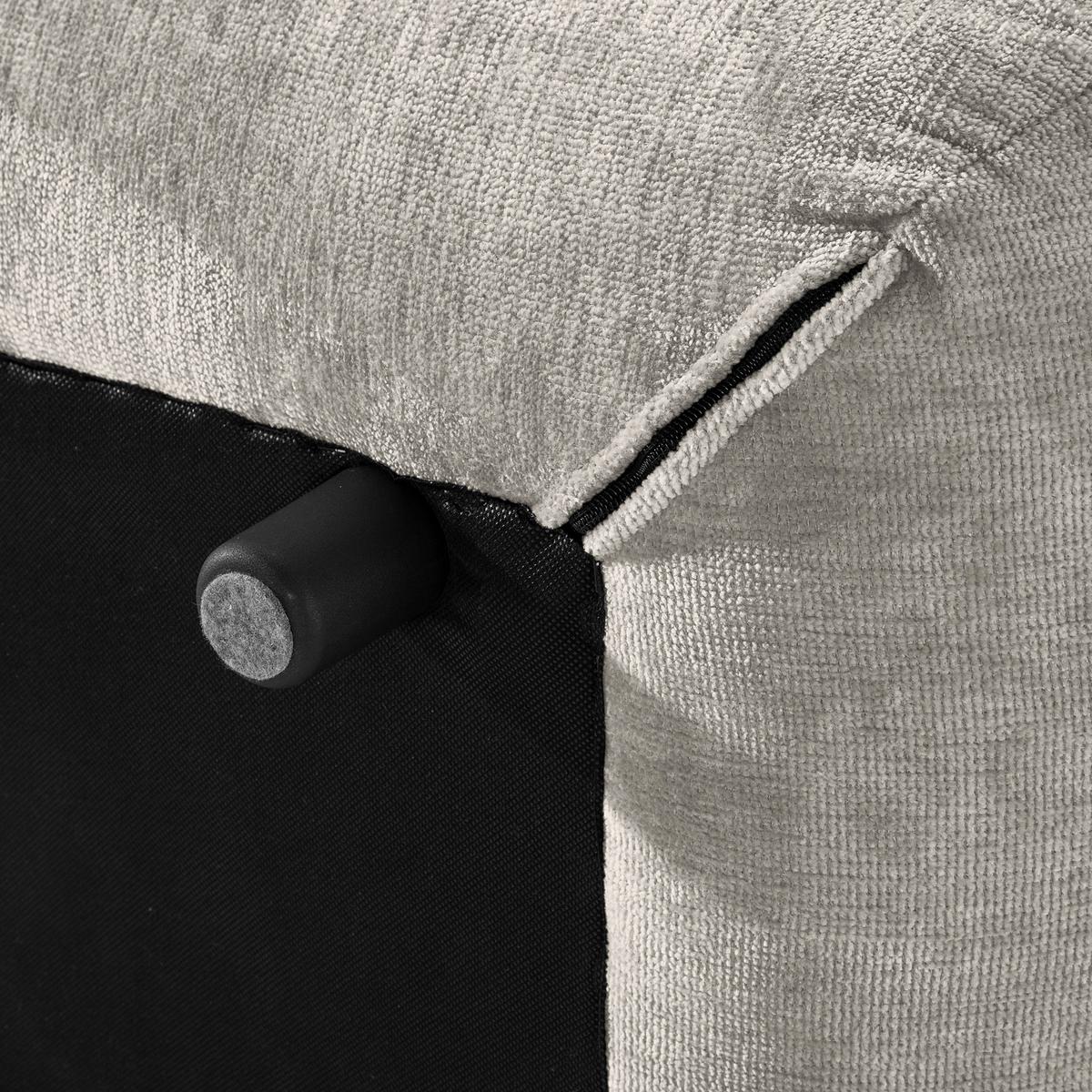 Hocker Fluffy, Silberfarben B: 112 Cm - Silberfarben/Schwarz, MODERN, Textil (112/46/65cm) - Trendmanufaktur