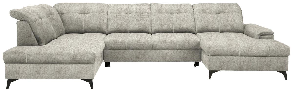 Rohová sedačka U SIERRA, levá, šedohnědá INFINITY - černá/šedohnědá, Moderní, kov/textil (230/364/181cm) - Mömax