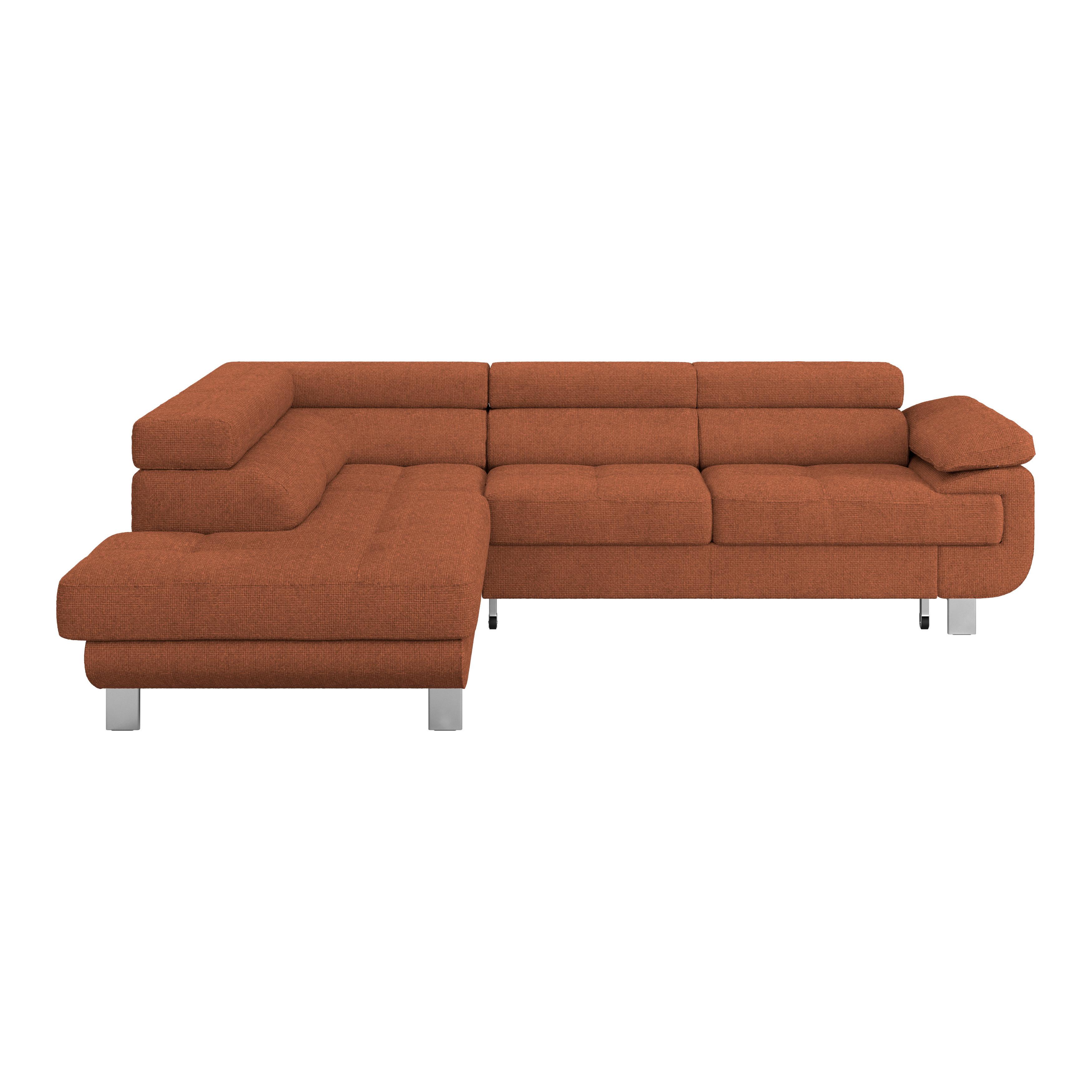 Ecksofa Mit Schlaffunktion & Bettkasten Savona Rostfarben - Rostfarben, MODERN, Textil (230/270cm) - Ondega
