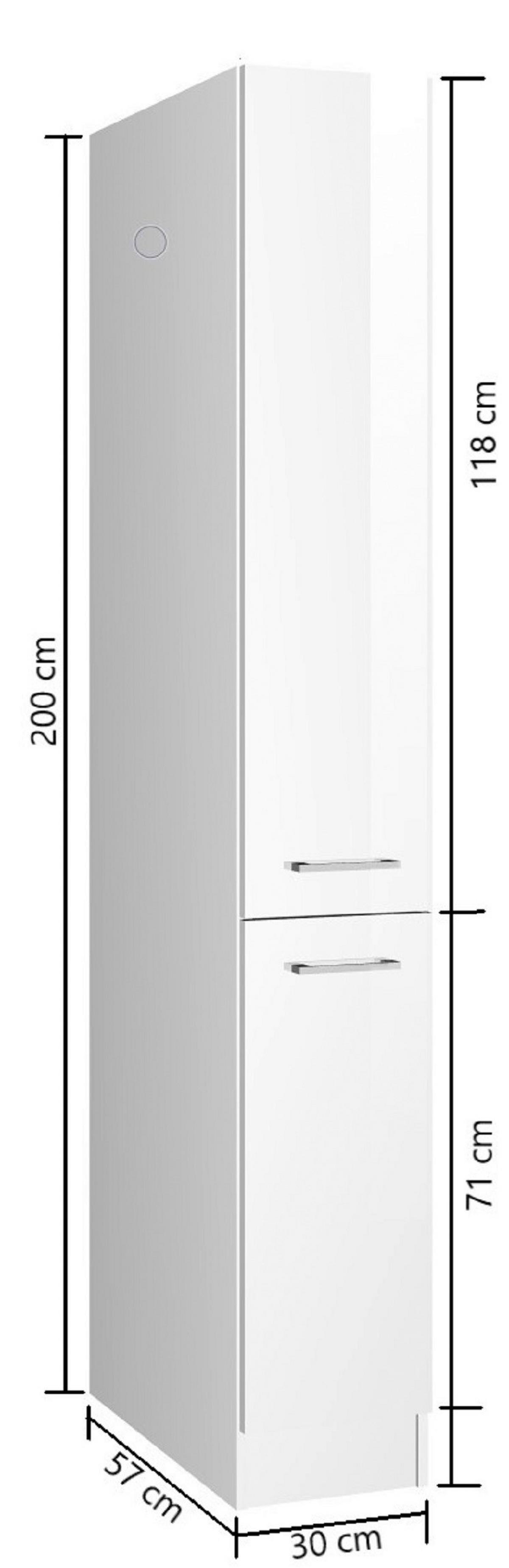 Apothekerschrank Mailand Graphitfarben B: 30 cm - Graphitfarben, MODERN, Holzwerkstoff (30/200/60cm) - Held