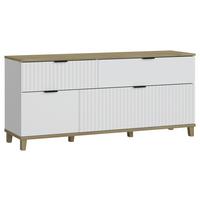 Tv-element Plissee Alpin Weiß B: 144,8 Cm - MODERN, Holzwerkstoff (144,8/65,6/40cm)