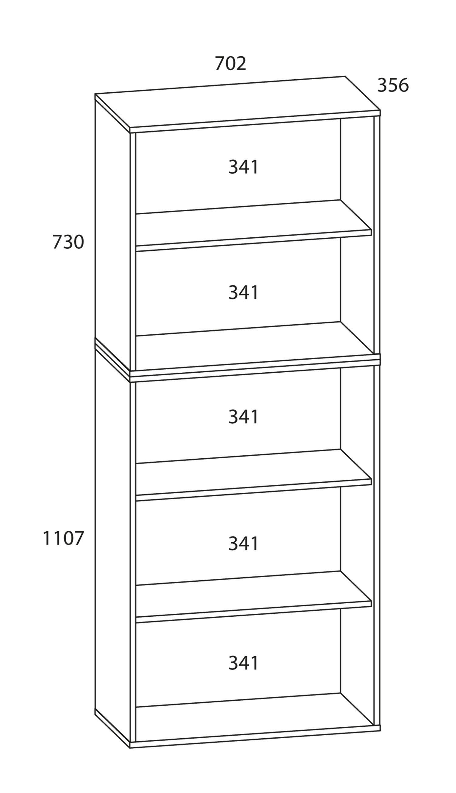 Mehrzweckschrank Vandol Weiß B: 70 Cm - Schwarz/Weiß, Design, Holzwerkstoff (70/178/37cm) - MID.YOU