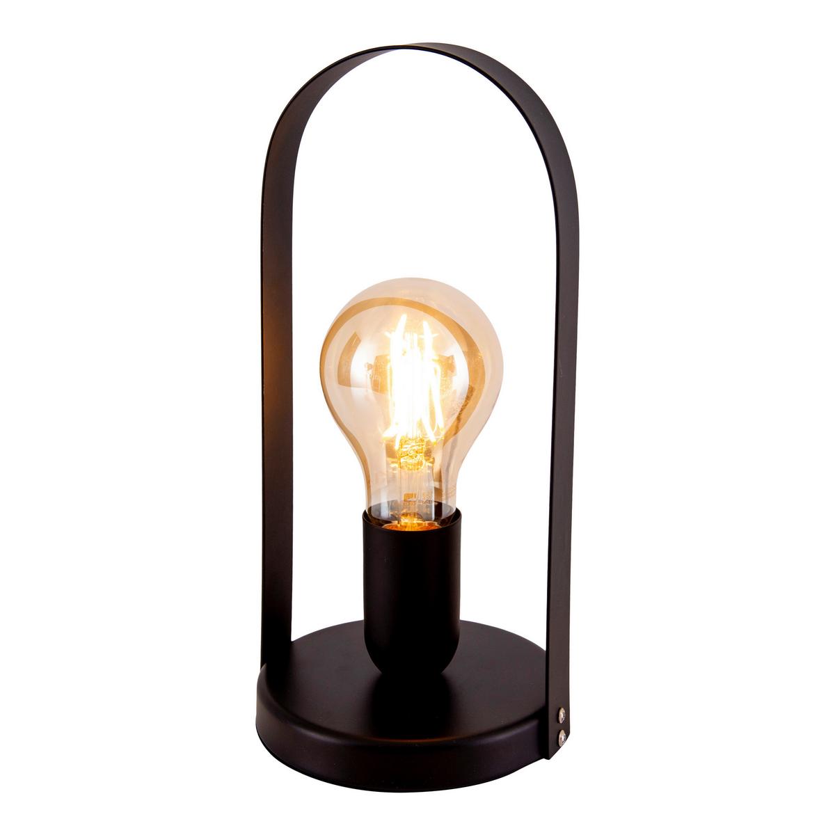 Tischlampe Faro Schwarz Vintage Style - Schwarz, Design, Metall (13,5/28,5cm) - Näve
