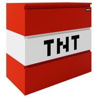 Kommode 80cm Minecraft, Rot/weiß - Rot, MODERN, Holzwerkstoff (80/76/41cm) - Minecraft