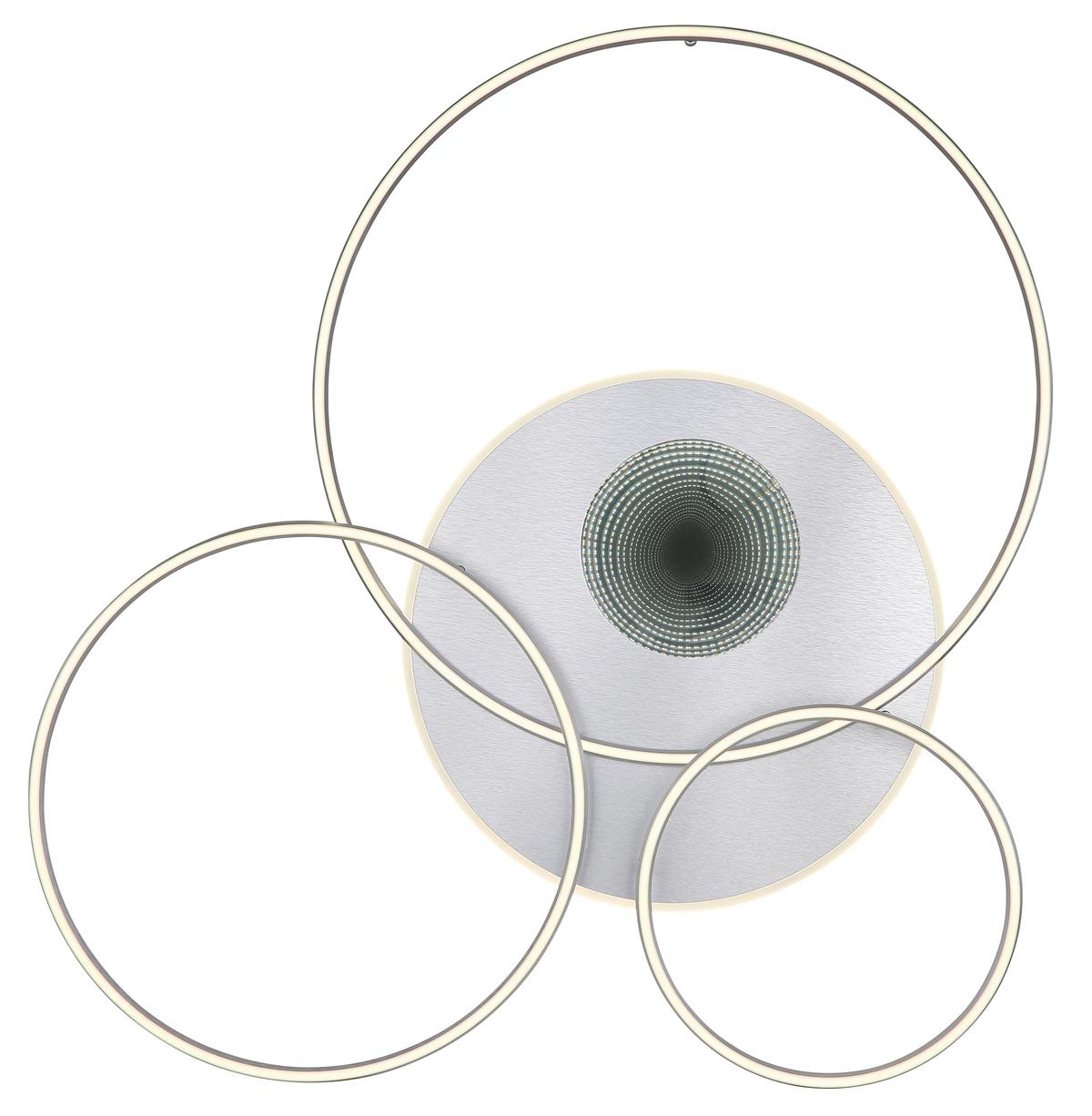 LED-Deckenleuchte Befer Opal/Silber max. 70 Watt - barvy stříbra/opál, Moderní, kov/plast (126,4/105,3/13cm)