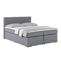 Postel Boxspring NERO PL: 160/200cm, šedá zelená - barvy chromu/modrošedá, Konvenční, kov/textil (160/200cm)