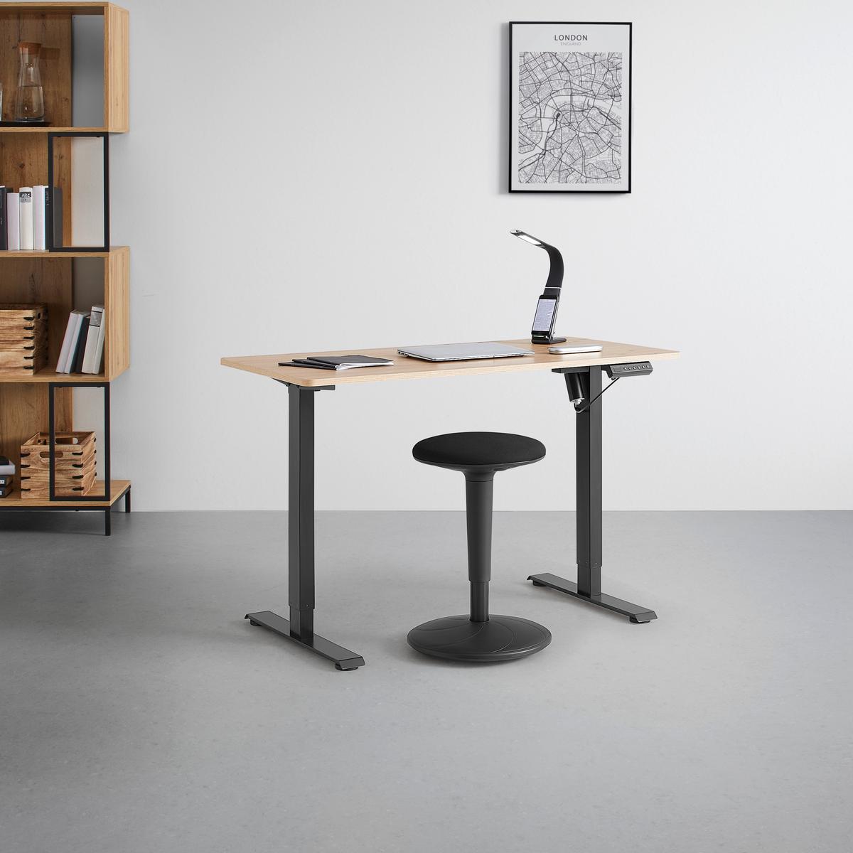 Psaci stůl EMIL II - černá/dub artisan, Moderní, kov/kompozitní dřevo (120/72-118/60cm) - Mömax