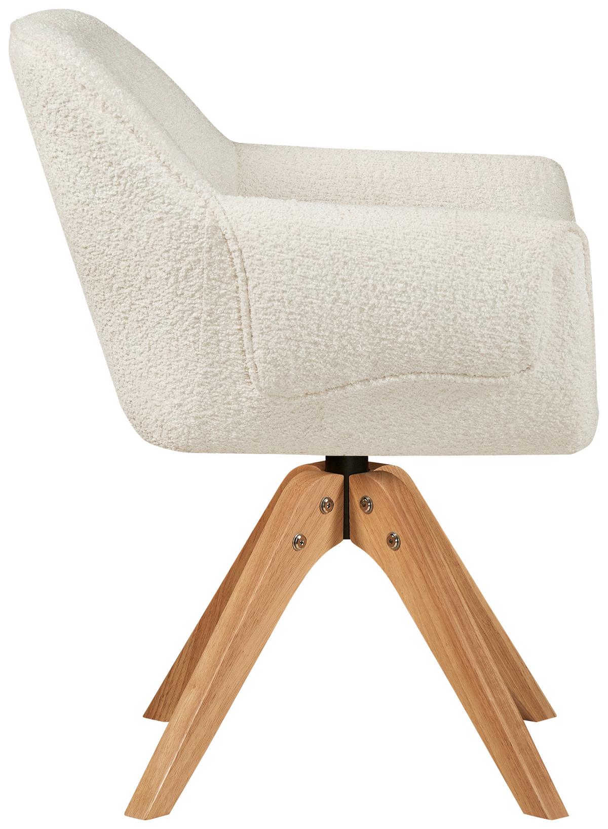 Armlehnstuhl Dian 225 - Weiß, MODERN, Holz/Textil (60/86,5/63,5cm) - Kayoom