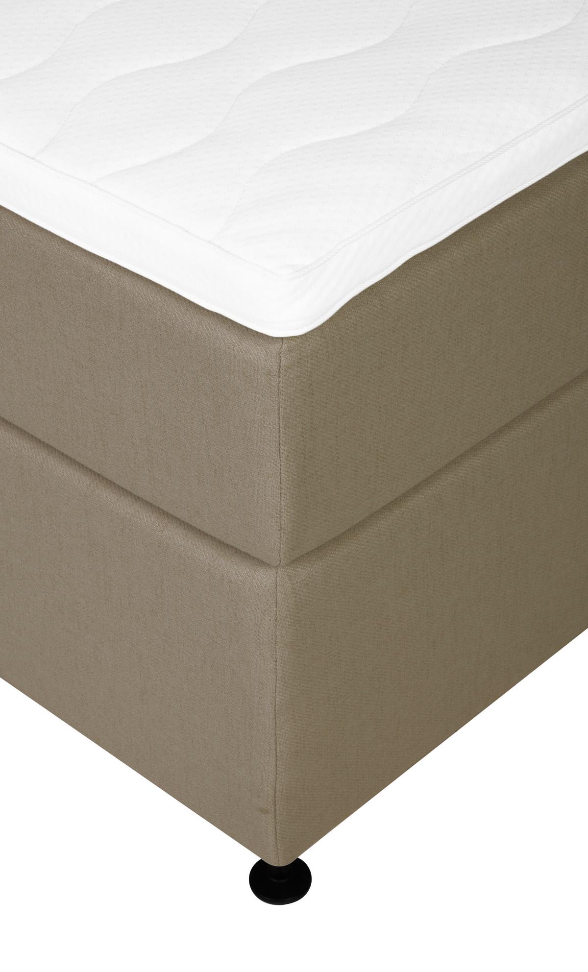 Boxspringbett Wels 140x200 cm Braun inkl. Topper - Schwarz/Braun, MODERN, Textil (140/200cm) - MID.YOU