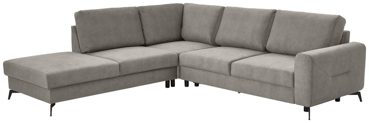 Sedací souprava ADESSO, levá, světle šedá barva - černá/světle šedá, Konvenční, kov/textil (257/275cm) - MID.YOU