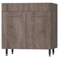 Mosogató Alsószekrény Corina 2 - tölgyfa színű, Modern, műanyag/faalapú anyag (80/82,4/58cm)