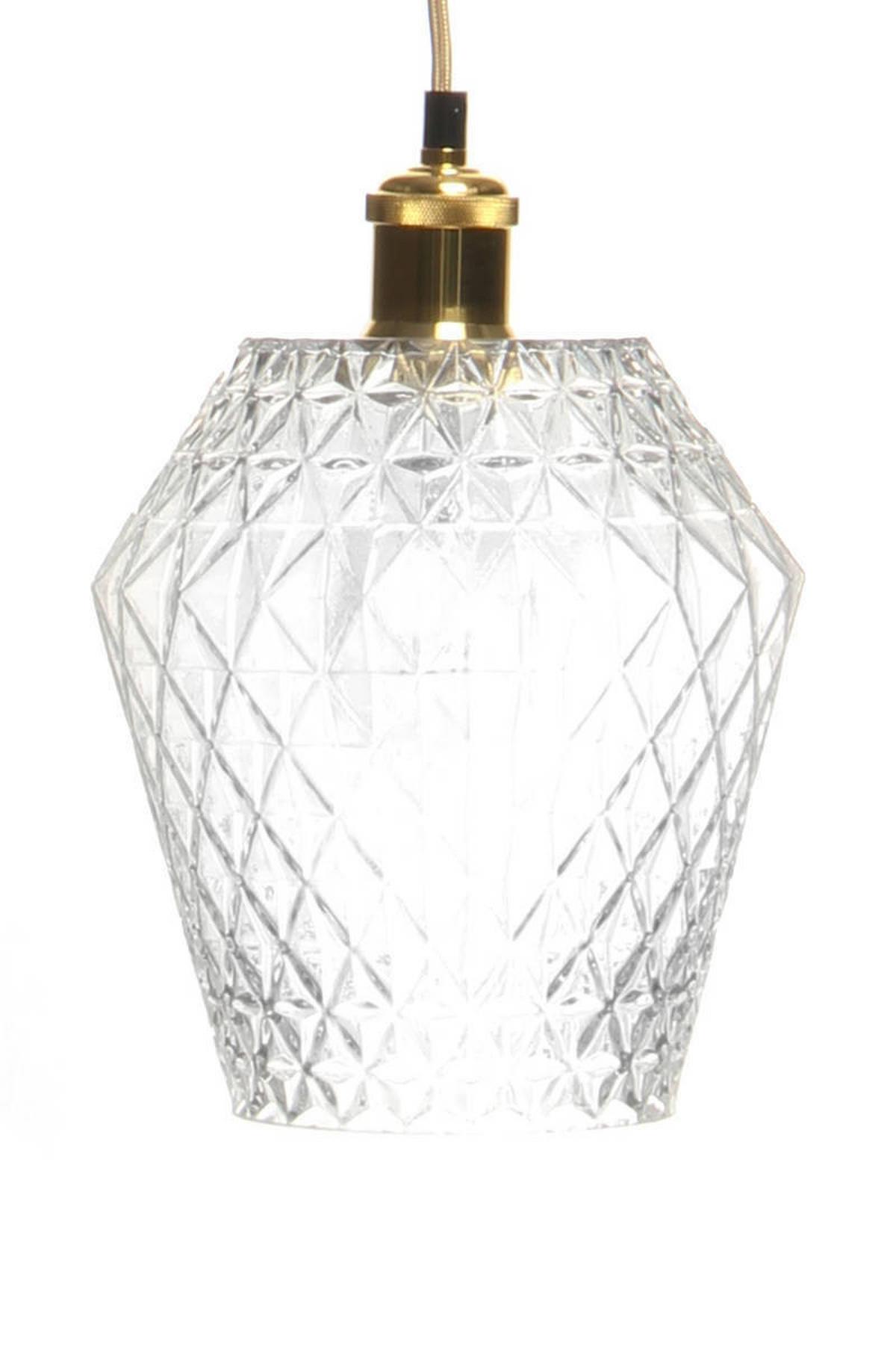 Hängeleuchte Lumi H: 27 Cm 1-Flammig - Klar/Goldfarben, Trend, Glas (20/27/20cm) - Kayoom