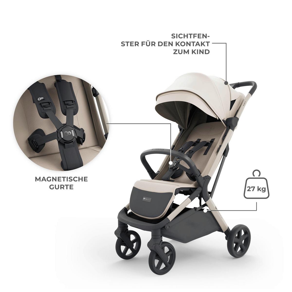 Kinderwagen Beige/Anthrazit - Multicolor, Basics, Kunststoff/Textil (68,5/53/106,5cm) - Kinderkraft