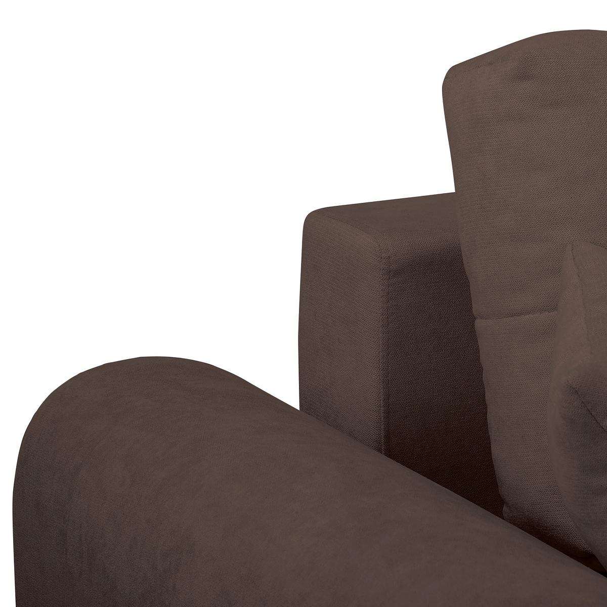 Ecksofa Azzuro Braun S: 256x175 Cm - Silberfarben/Braun, Design, Textil (256/175cm) - Livetastic