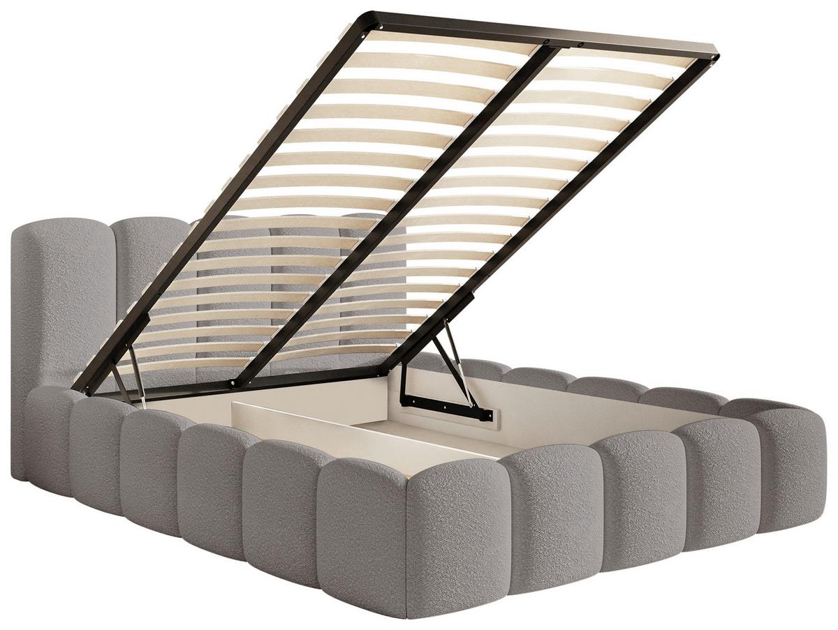 Polsterbett Mit Bettkasten 180x200 Cm Artamide Grau - Grau, MODERN, Holz/Textil (180/200cm) - Livetastic