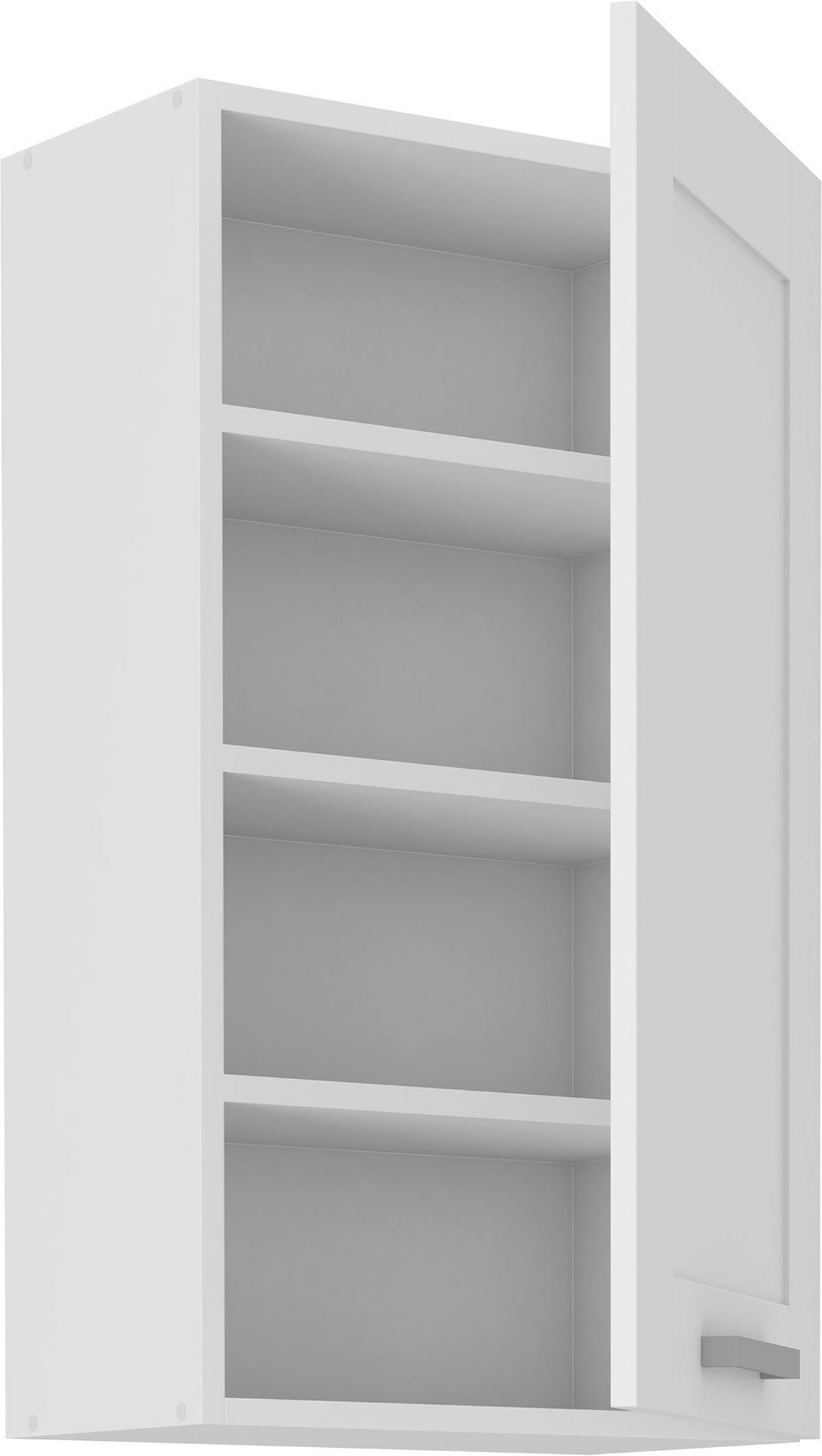 Küchenoberschrank Luisa B: 50 Cm Weiß 1 Drehtür - Weiß, ROMANTIK / LANDHAUS, Holzwerkstoff (50/90/31cm)