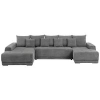 Wohnlandschaft Madeleine Grau U: 203x350x180cm - Silberfarben/Schwarz, Design, Textil (203/350/180cm) - MID.YOU